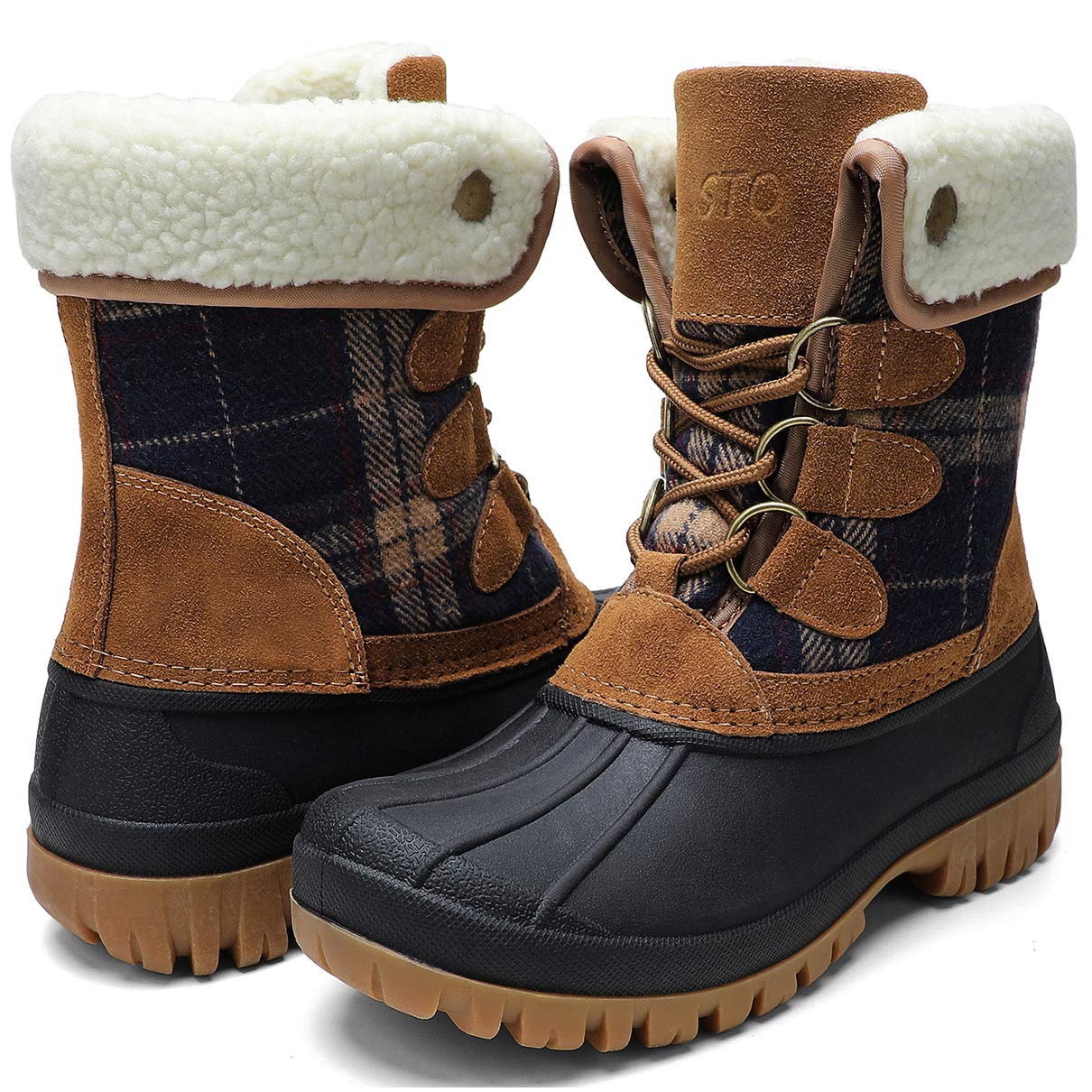 STQ Womens Winter Duck Boots Waterproof Cold Weather Snow Boots
